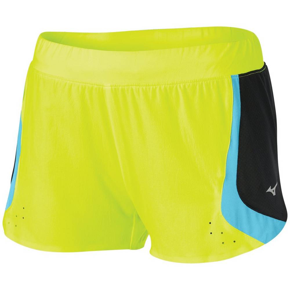 Pantalones Cortos Mizuno Aero 2.5" Mujer Amarillo/Azules Turquesa Comprar GVUI-04812